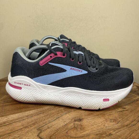 Brooks Ghost Max Ebony Open Air Womens Black Size 7.5 D Wide Running Shoes - Picture 1 of 11